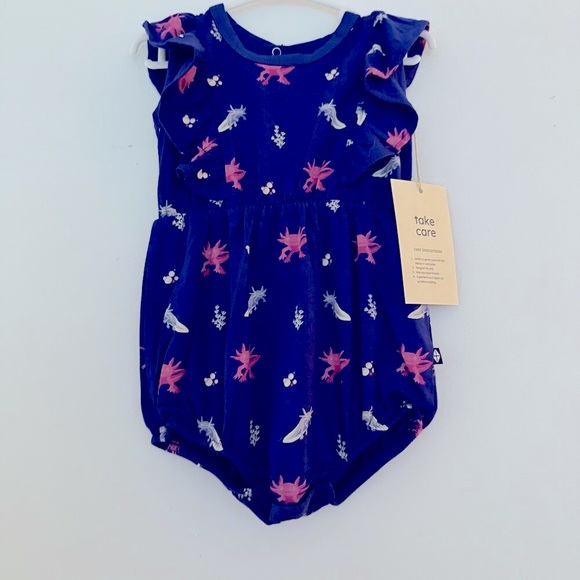 Kyte Baby Bamboo Bubble Romper Axolotl Baby Girl Size 6-12M NWT - Picture 1 of 5